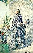 Carl Larsson flickan med dammvippan painting